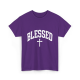 Blessed Cross Faith Christian T-Shirt - Purple