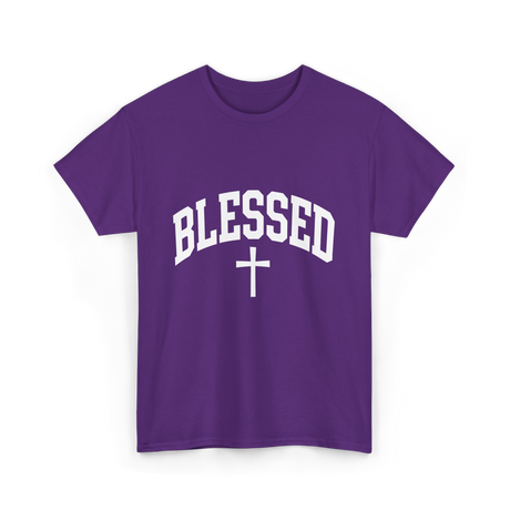 Blessed Cross Faith Christian T-Shirt - Purple