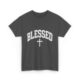 Blessed Cross Faith Christian T-Shirt - Dark Heather