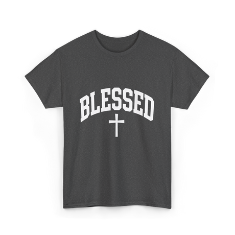 Blessed Cross Faith Christian T-Shirt - Dark Heather