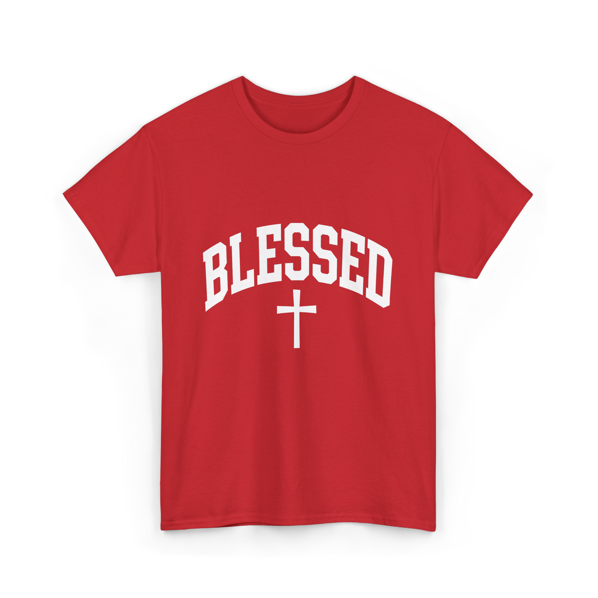 Blessed Cross Faith Christian T-Shirt - Red