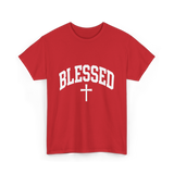 Blessed Cross Faith Christian T-Shirt - Red