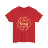 Blessed Thankful Family Grateful T-Shirt - Red