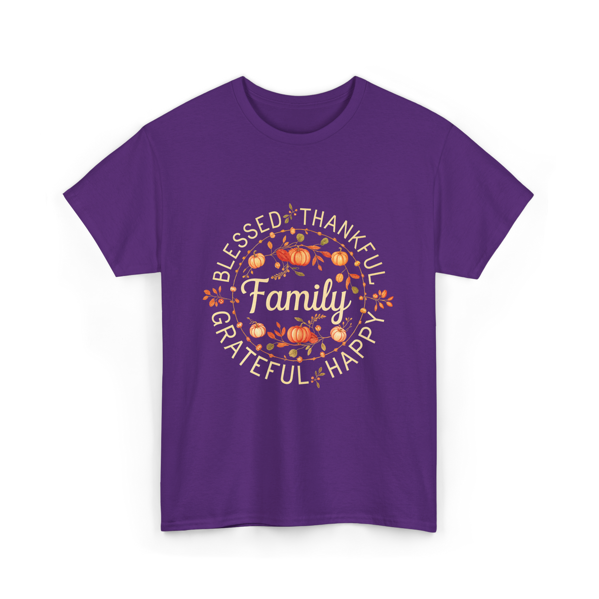 Blessed Thankful Family Grateful T-Shirt - Purple
