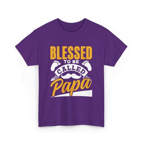 Blessed To Be Called Papa Dad T-Shirt - Purple