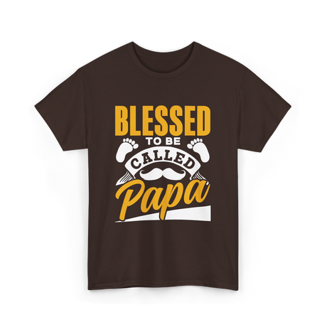 Blessed To Be Called Papa Dad T-Shirt - Dark Chocolate