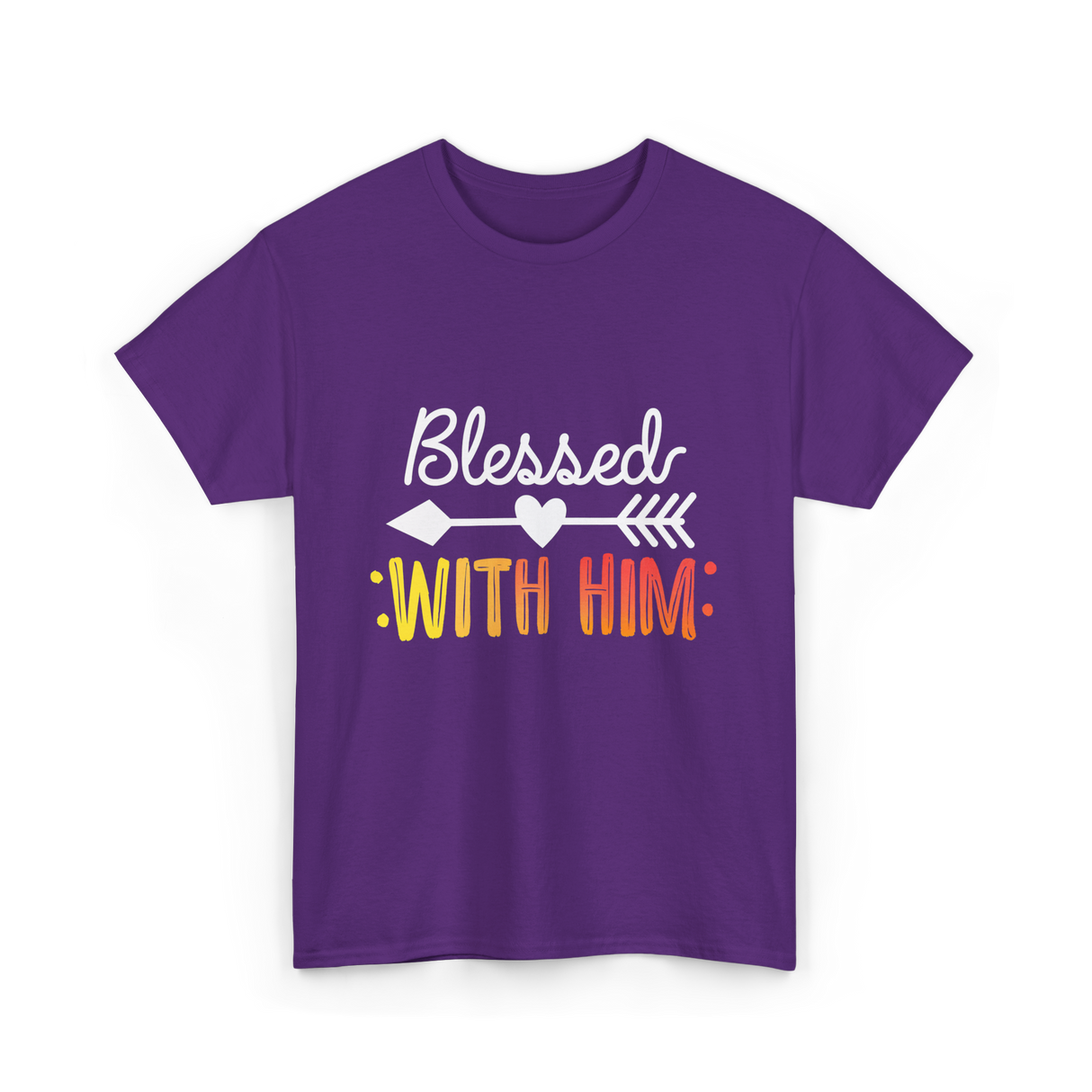 Blessed With Him Couples Love T-Shirt - Purple