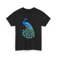 Blue Peacock Bird Lover Peacock T-Shirt - Black