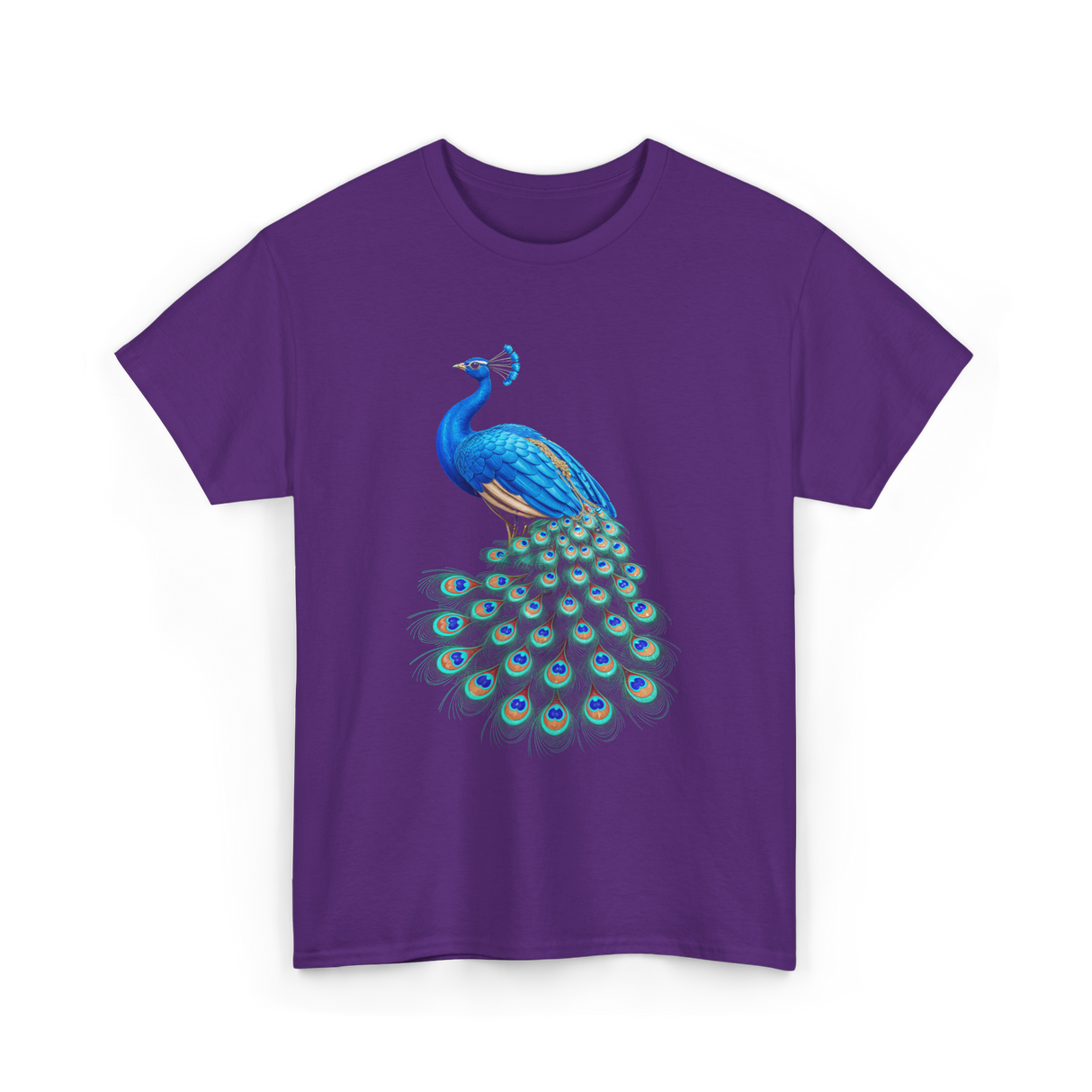 Blue Peacock Bird Lover Peacock T-Shirt - Purple