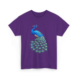 Blue Peacock Bird Lover Peacock T-Shirt - Purple