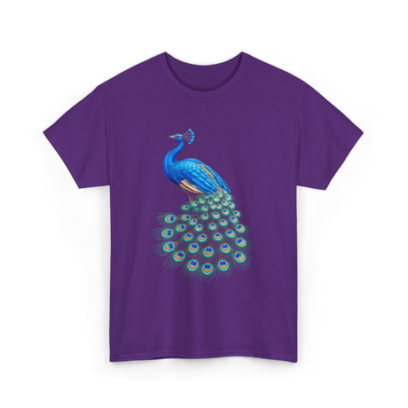 Blue Peacock Bird Lover Peacock T-Shirt - Purple