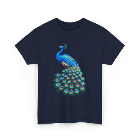 Blue Peacock Bird Lover Peacock T-Shirt - Navy