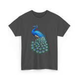 Blue Peacock Bird Lover Peacock T-Shirt - Dark Heather