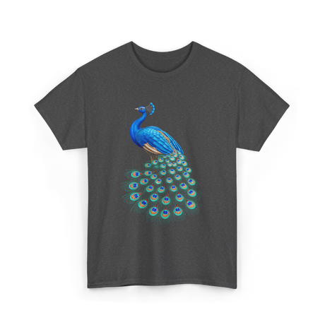 Blue Peacock Bird Lover Peacock T-Shirt - Dark Heather