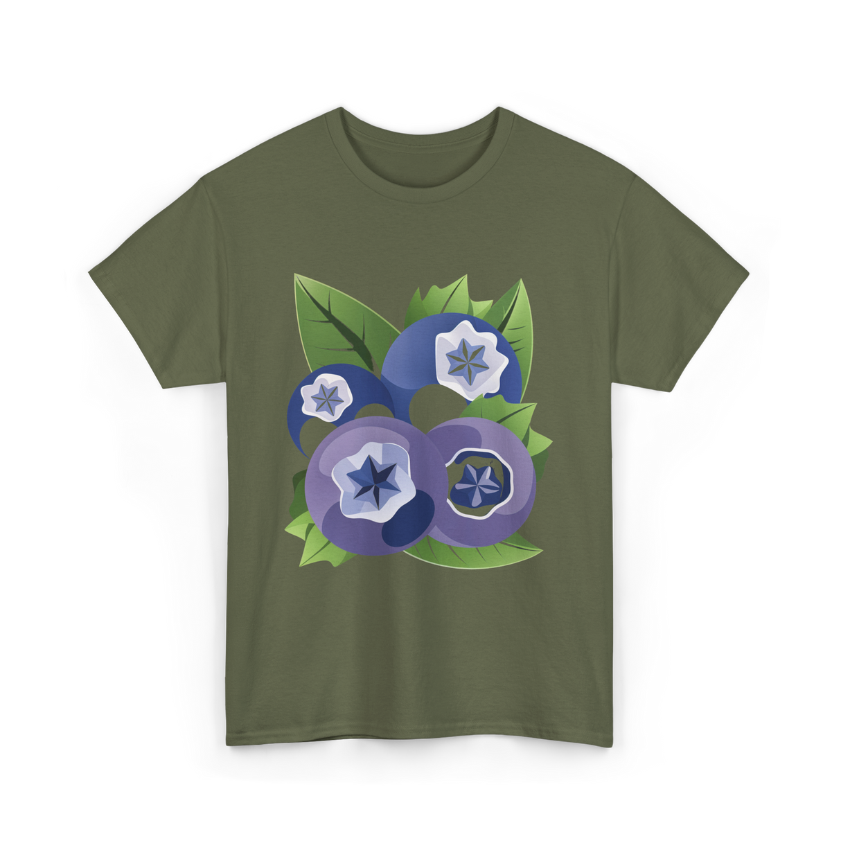 Blueberry Fruit Blueberries Berry T-Shirt - Military Green