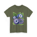 Blueberry Fruit Blueberries Berry T-Shirt - Military Green