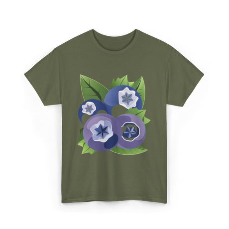 Blueberry Fruit Blueberries Berry T-Shirt - Military Green