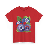 Blueberry Fruit Blueberries Berry T-Shirt - Red