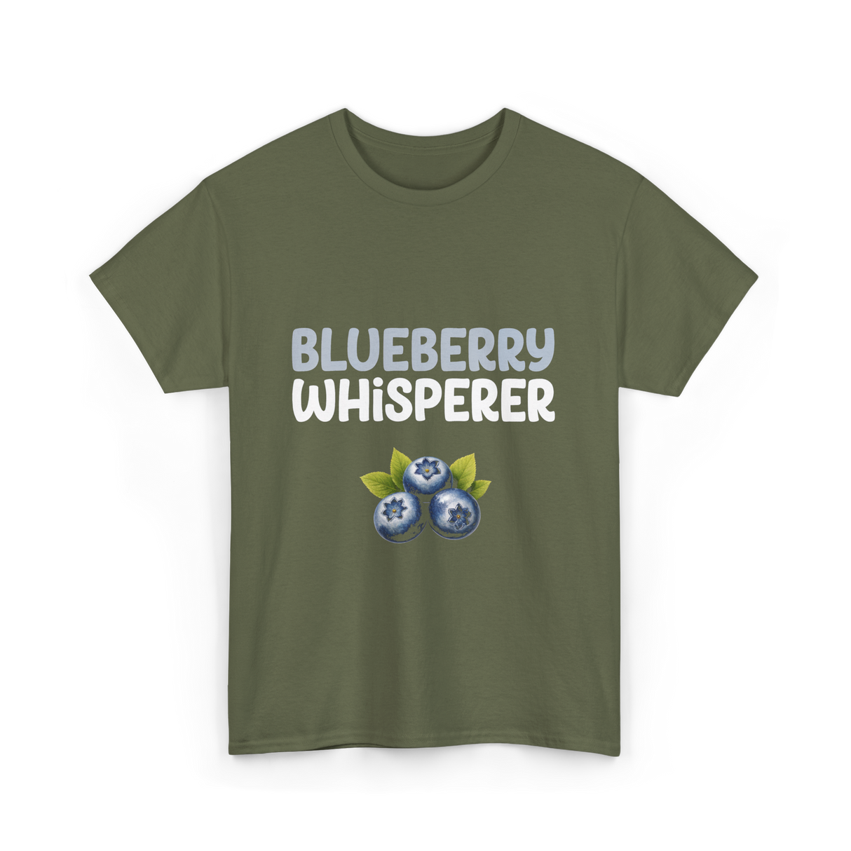 Blueberry Whisperer Blueberry T-Shirt - Military Green