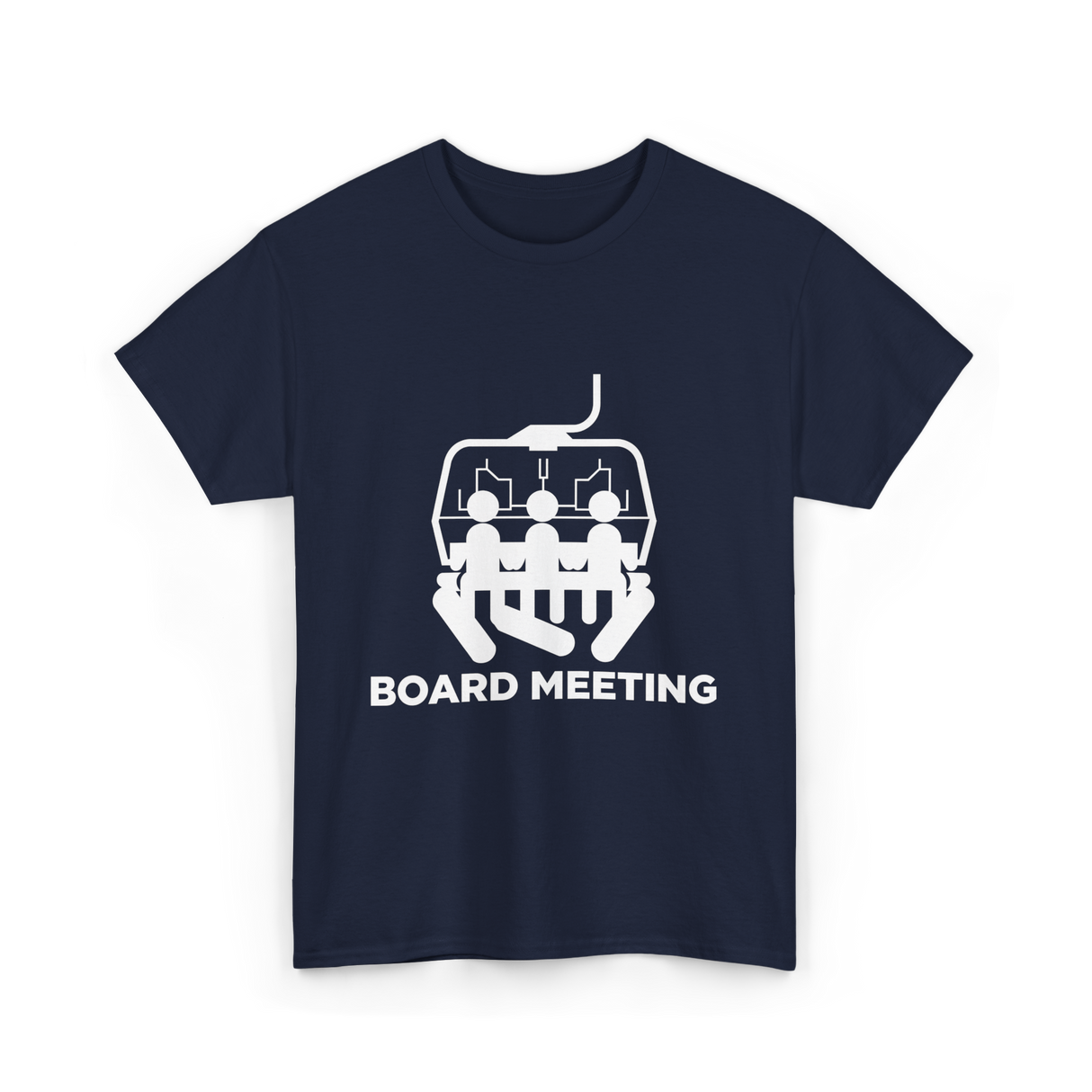 Board Meeting Snowboarding Skiing T-Shirt - Navy