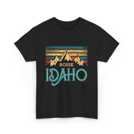 Boise Idaho Mountains Vintage T-Shirt - Black