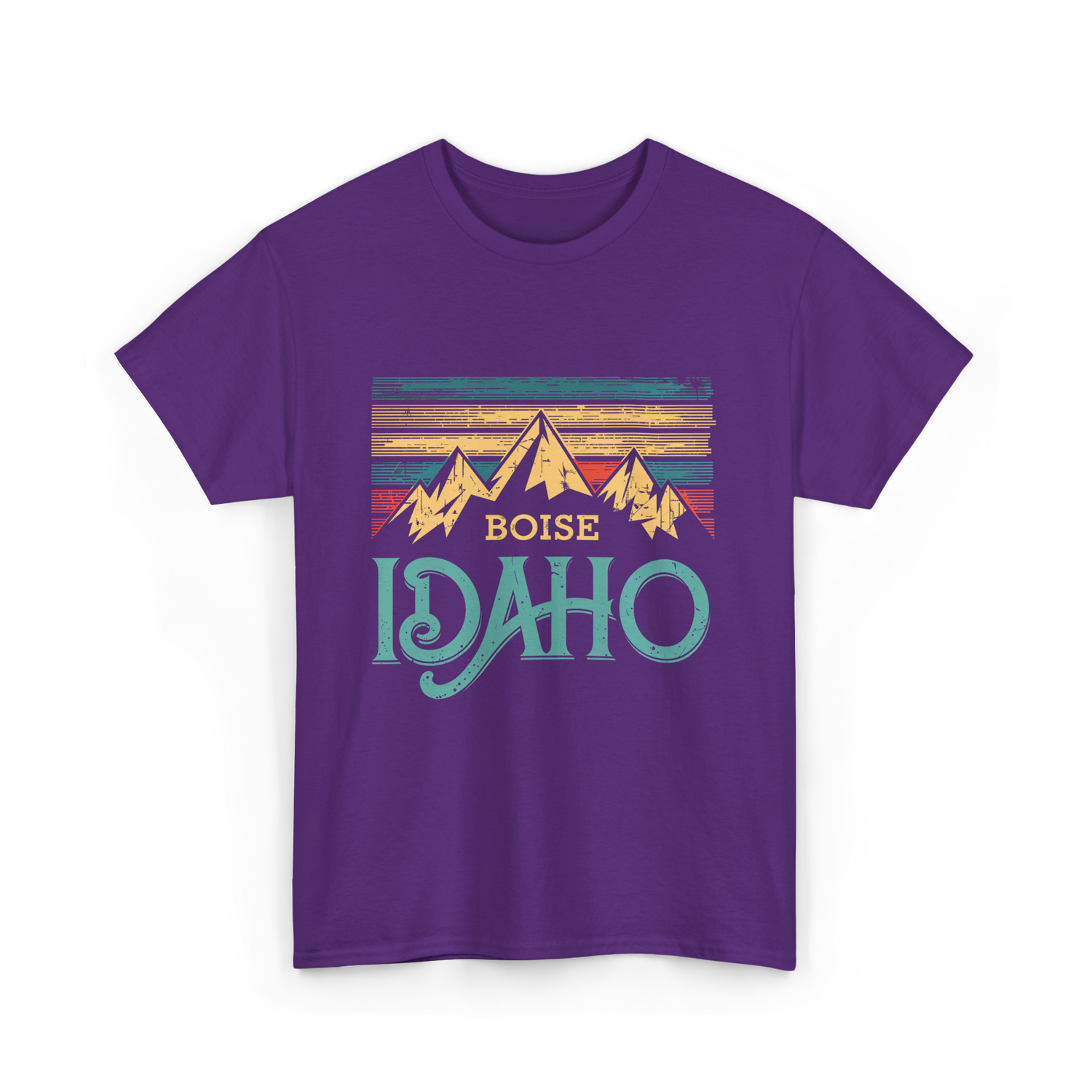 Boise Idaho Mountains Vintage T-Shirt - Purple