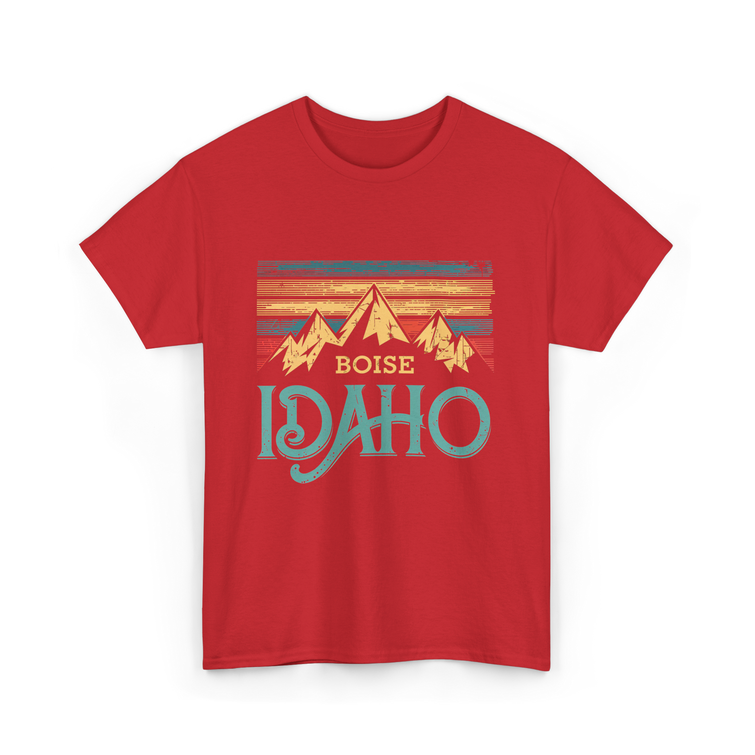Boise Idaho Mountains Vintage T-Shirt - Red