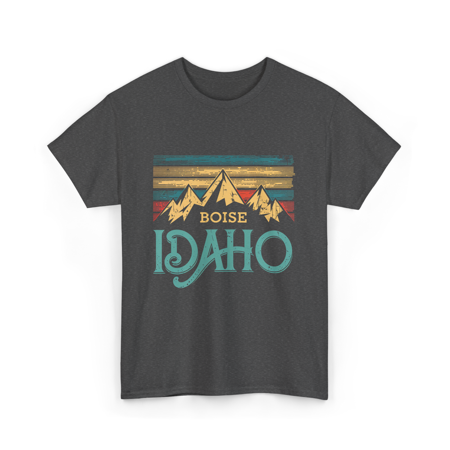 Boise Idaho Mountains Vintage T-Shirt - Dark Heather