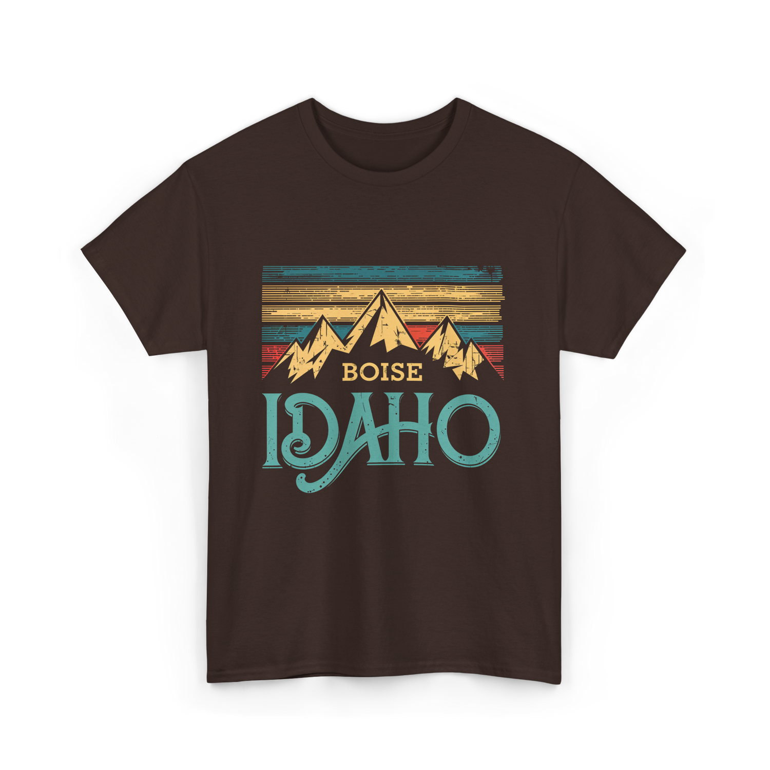 Boise Idaho Mountains Vintage T-Shirt - Dark Chocolate