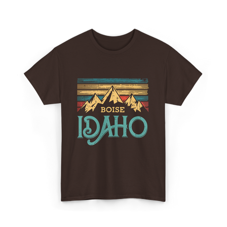 Boise Idaho Mountains Vintage T-Shirt - Dark Chocolate