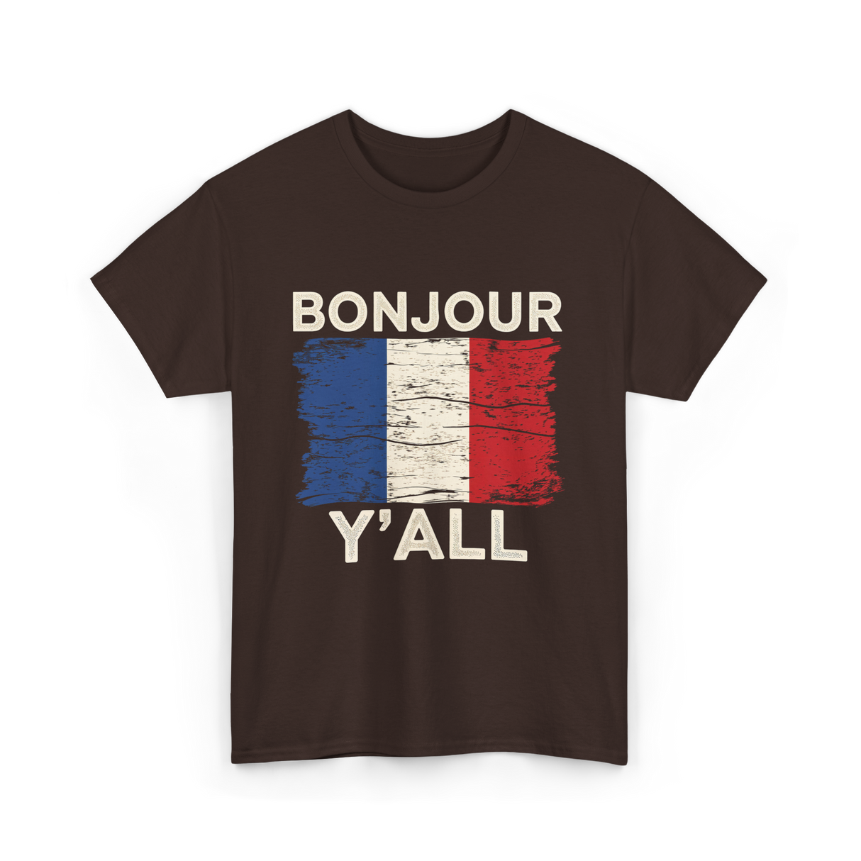 Bonjour Y'All France Pride T-Shirt - Dark Chocolate