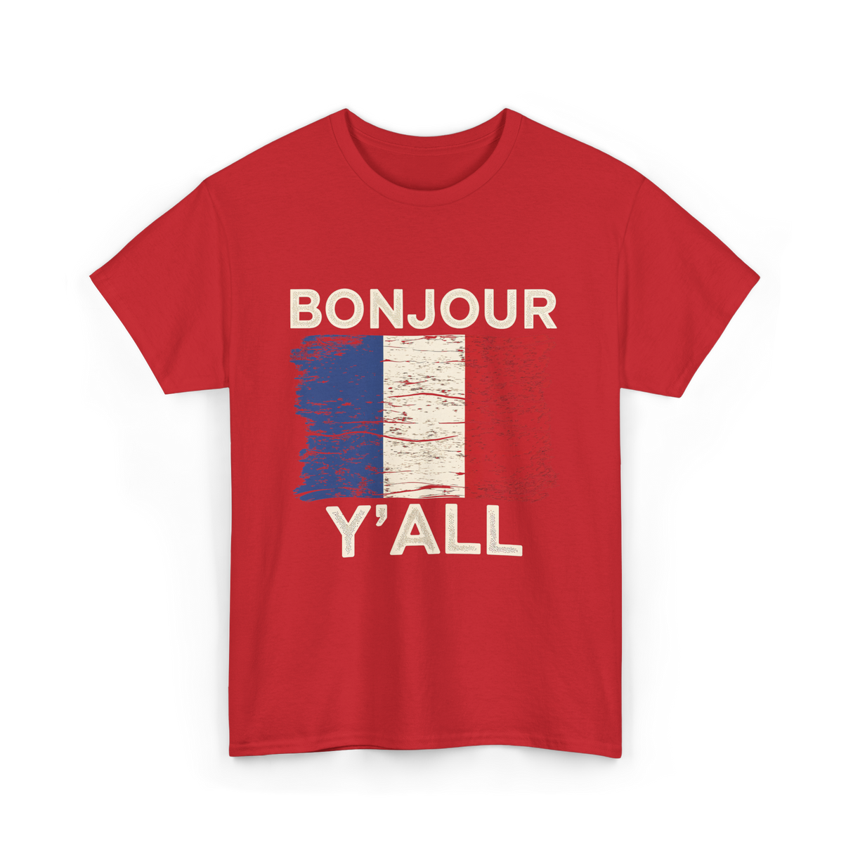 Bonjour Y'All France Pride T-Shirt - Red