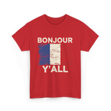 Bonjour Y'All France Pride T-Shirt - Red