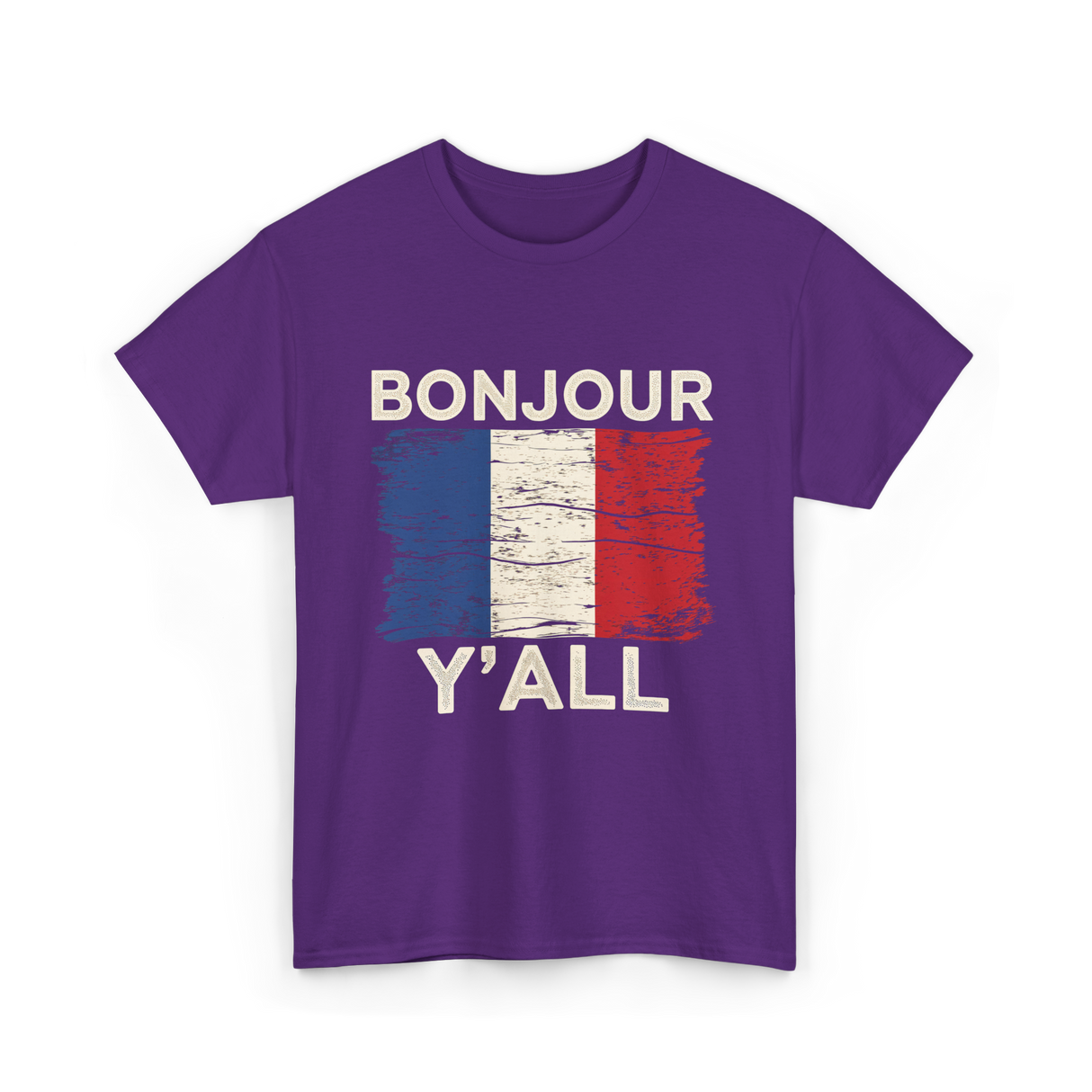 Bonjour Y'All France Pride T-Shirt - Purple