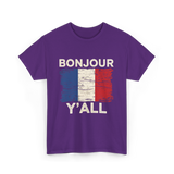 Bonjour Y'All France Pride T-Shirt - Purple