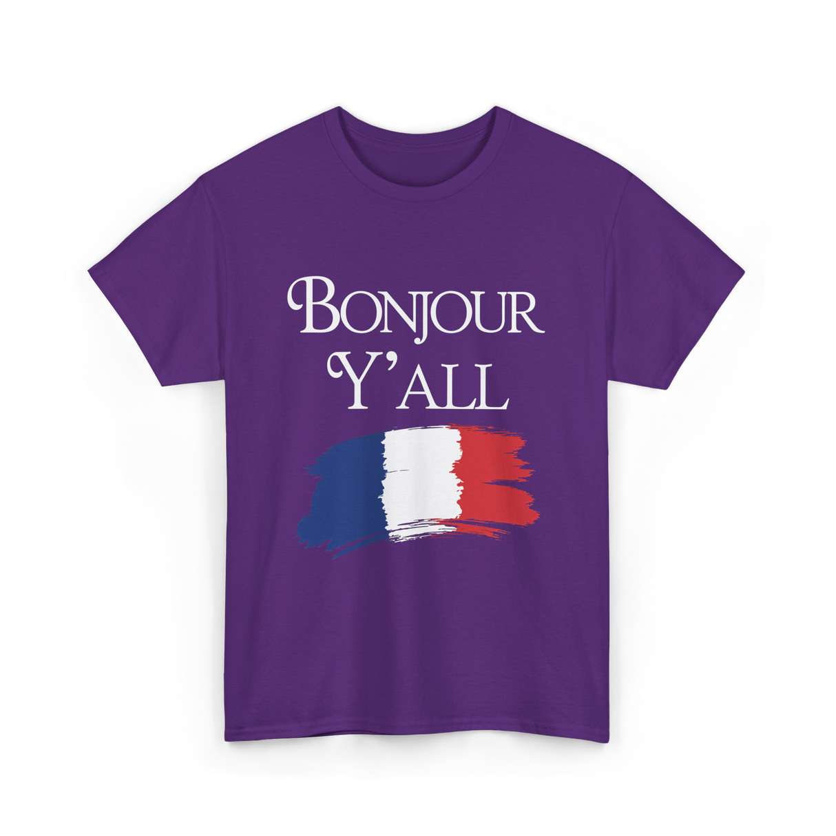 Bonjour Y'all French Culture T-Shirt - Purple