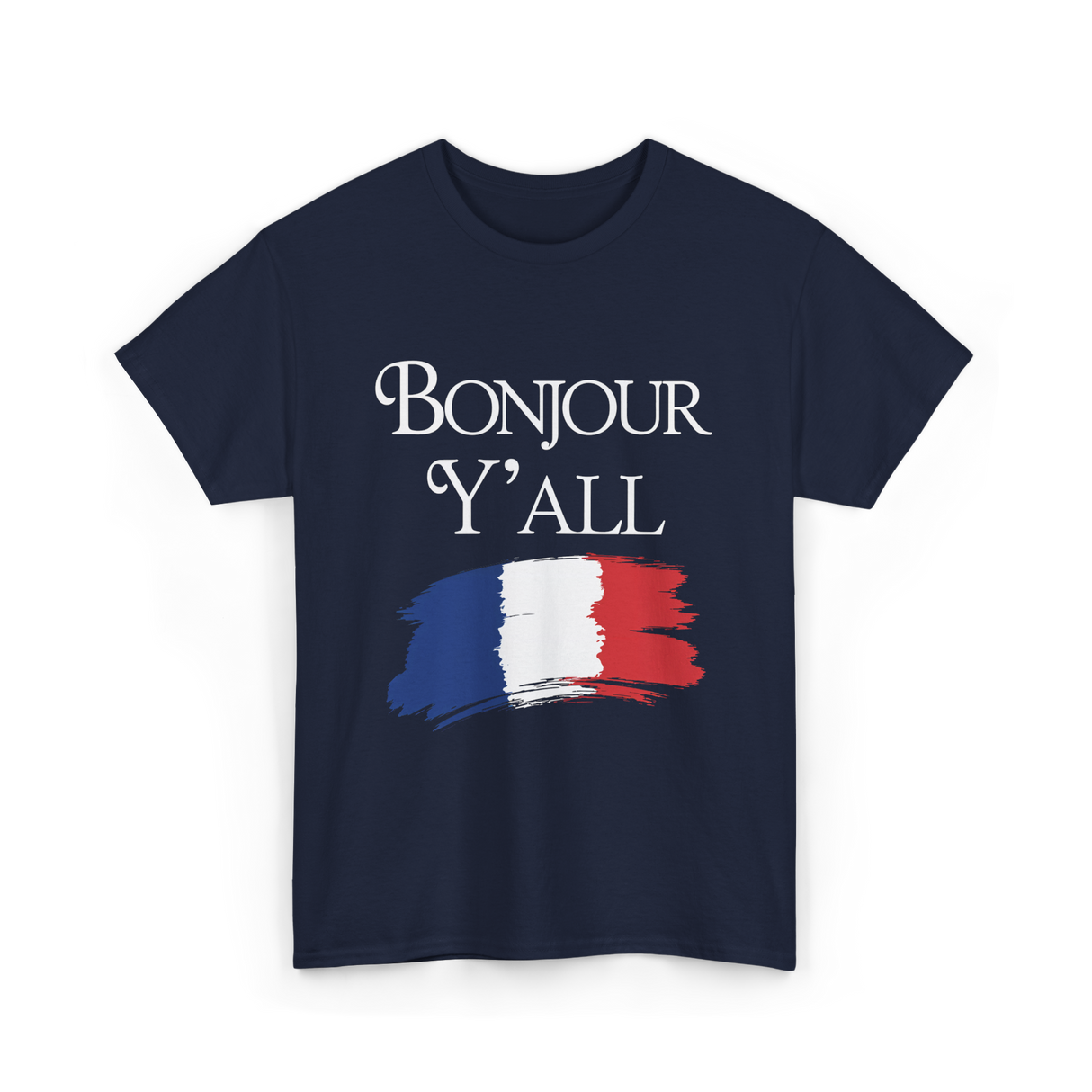 Bonjour Y'all French Culture T-Shirt - Navy