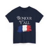 Bonjour Y'all French Culture T-Shirt - Navy