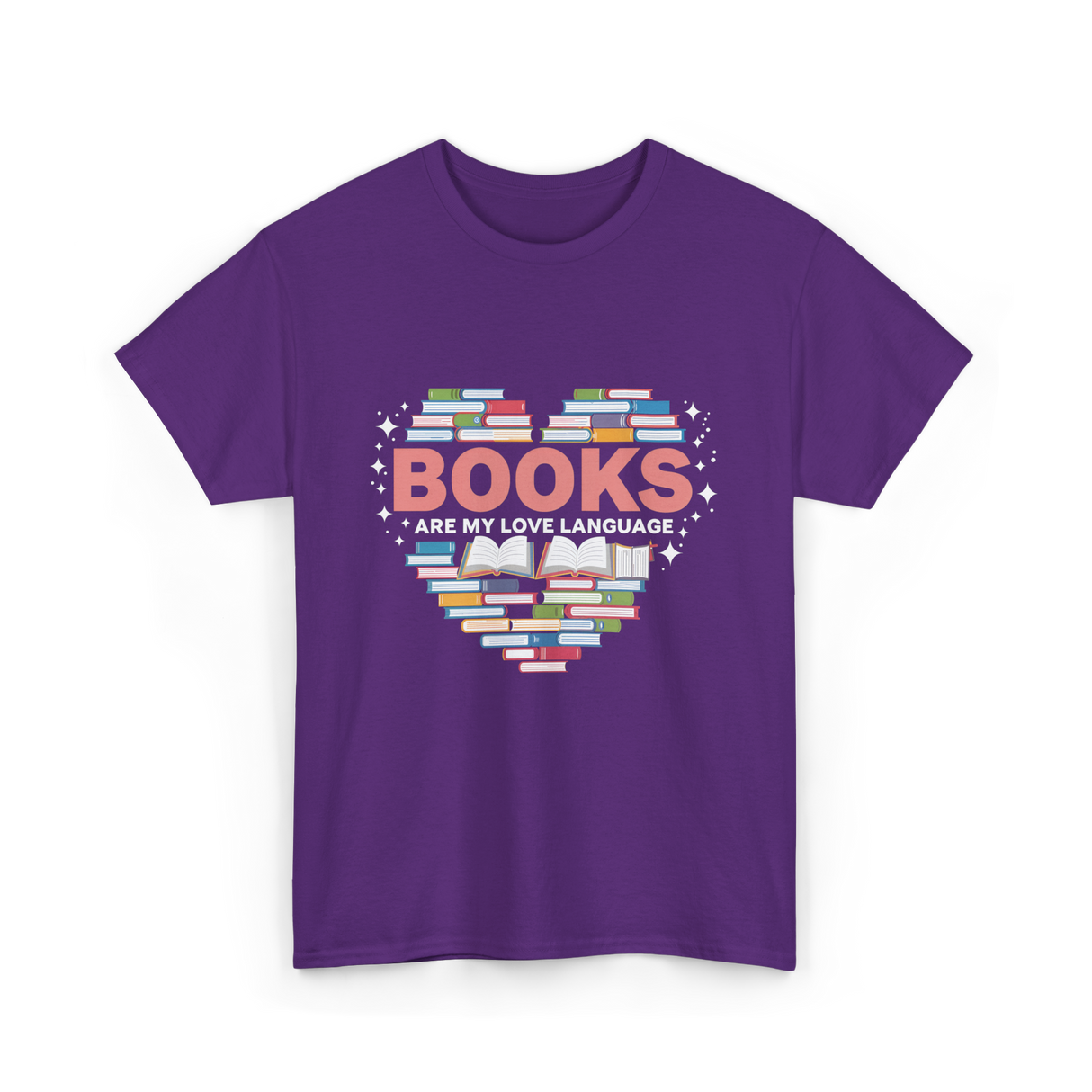 Books Are My Love Language Reading T-Shirt - Purple