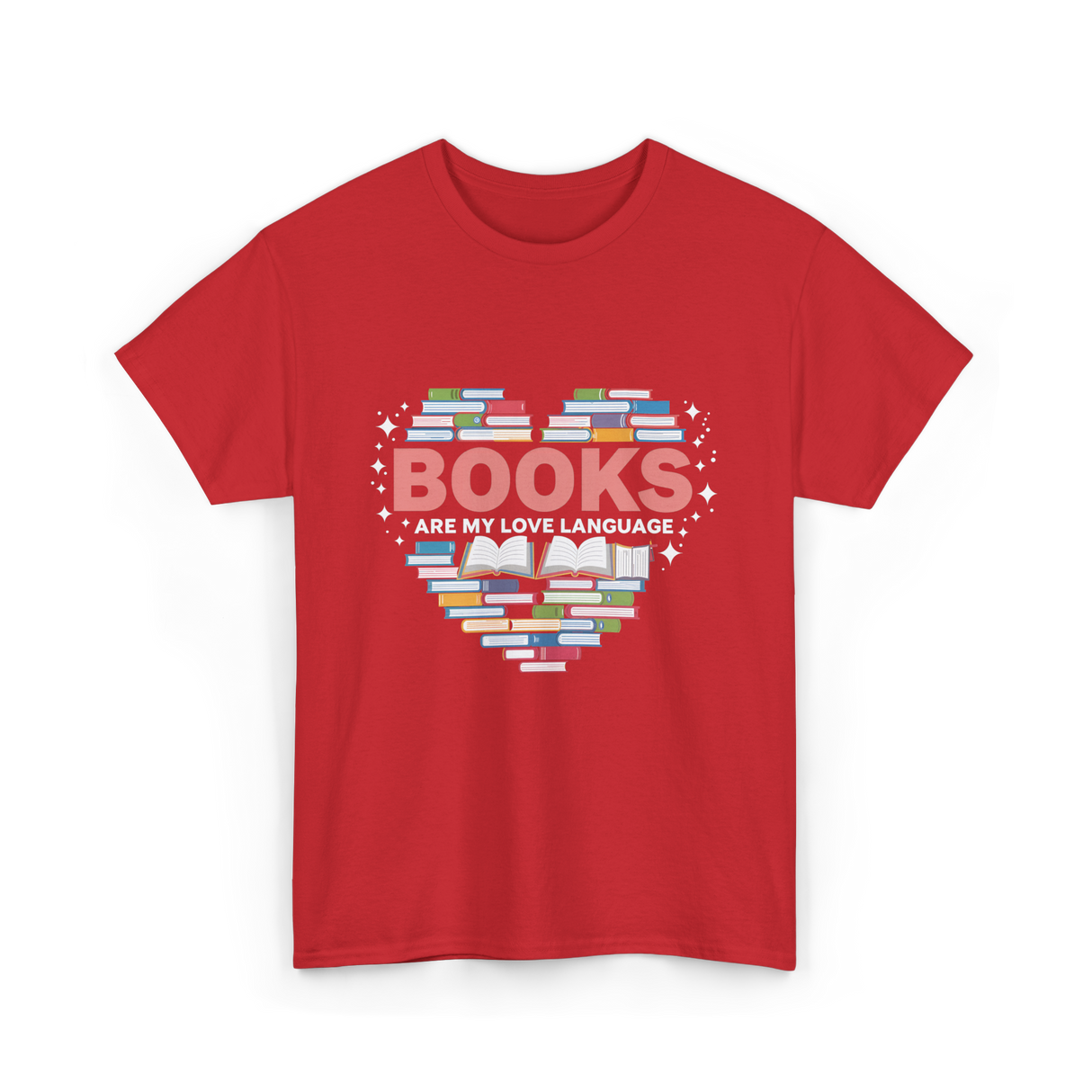 Books Are My Love Language Reading T-Shirt - Red