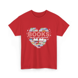 Books Are My Love Language Reading T-Shirt - Red