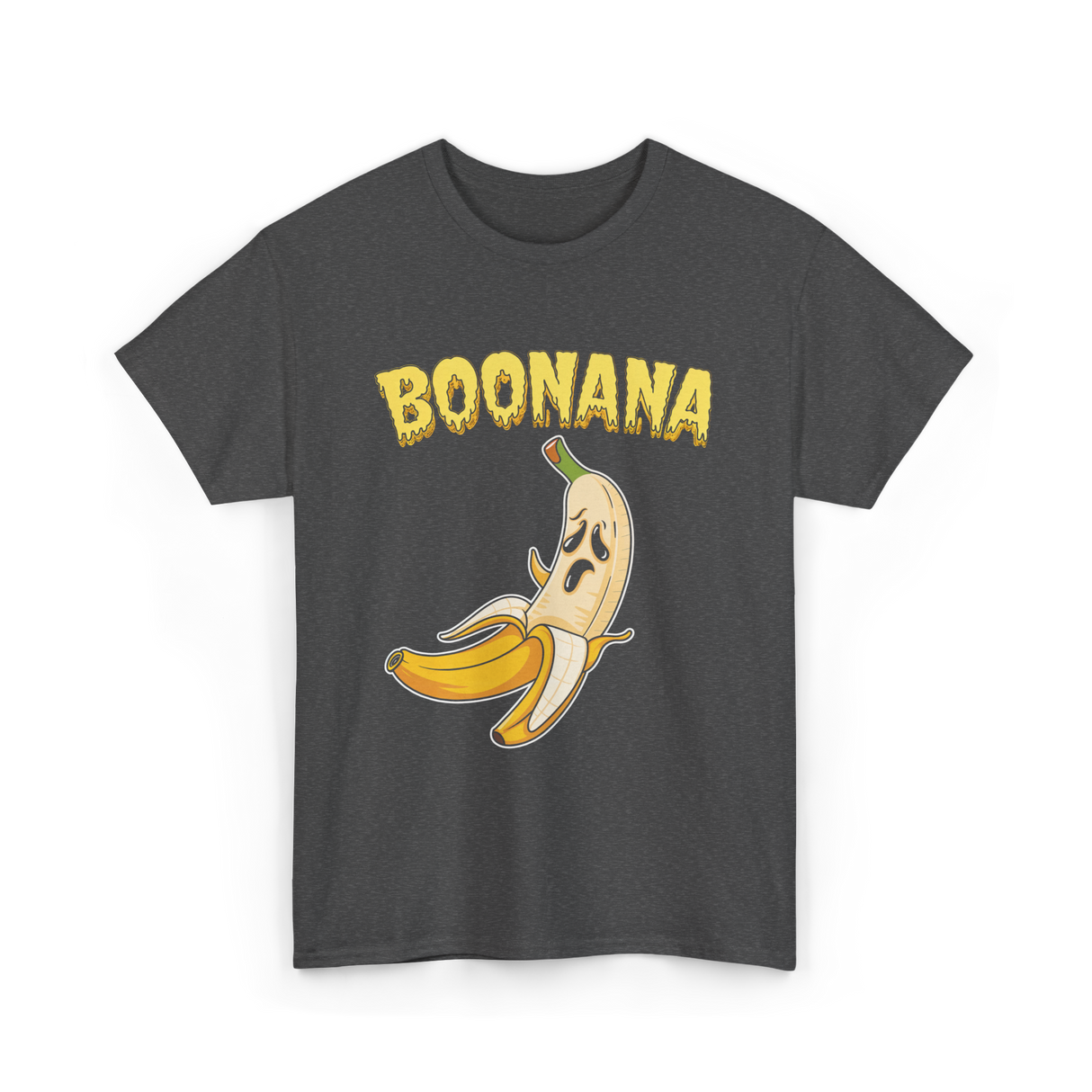 Boonana Banana Halloween Ghost T-Shirt - Dark Heather