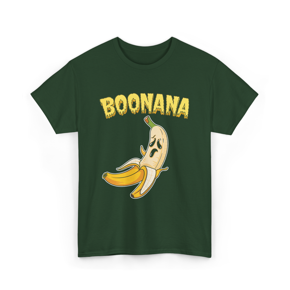 Boonana Banana Halloween Ghost T-Shirt - Forest Green