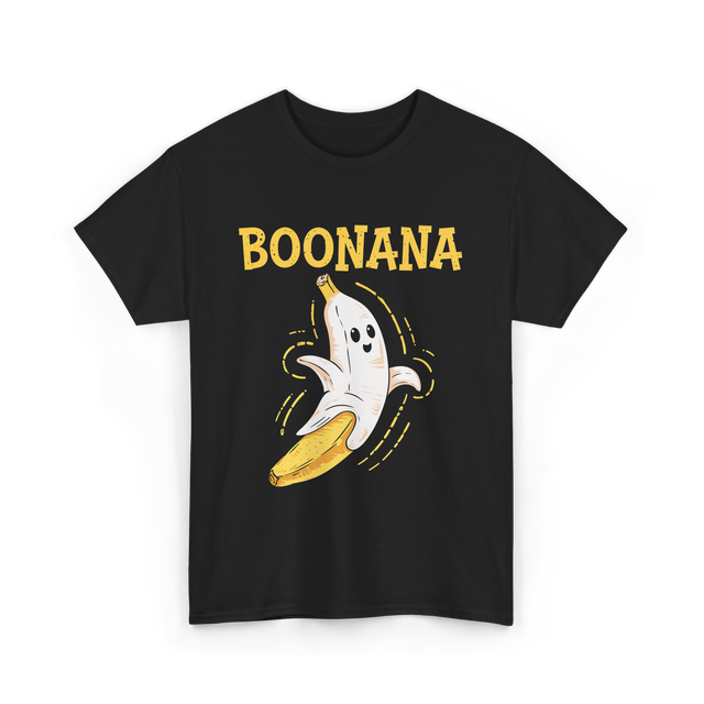 Boonana Cute Ghost Banana T-Shirt - Black