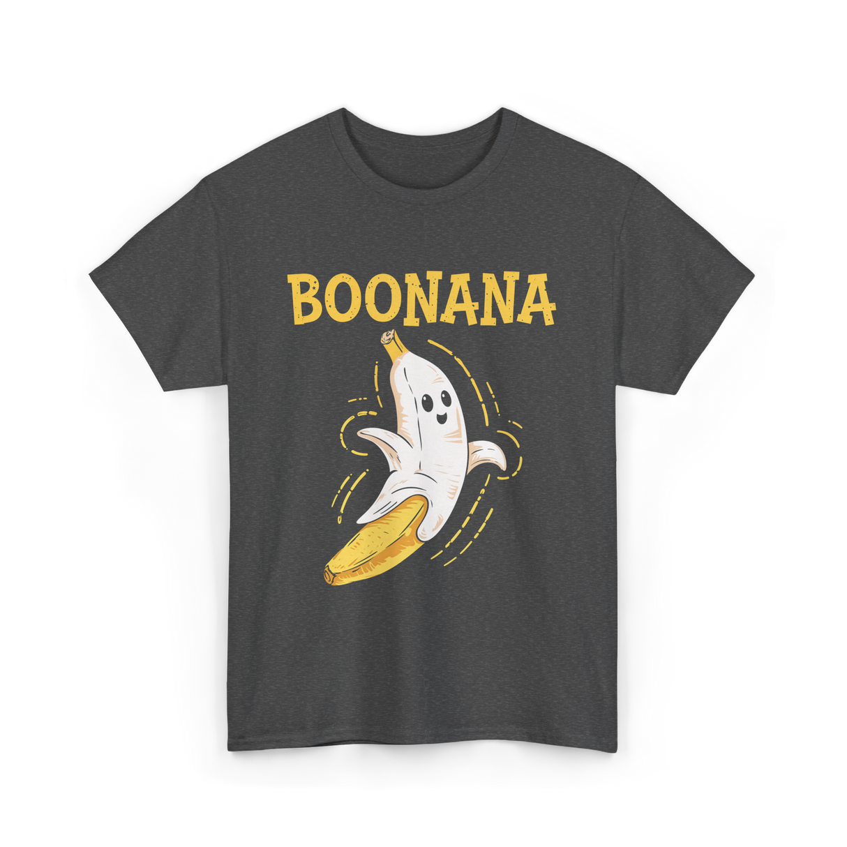 Boonana Cute Ghost Banana T-Shirt - Dark Heather