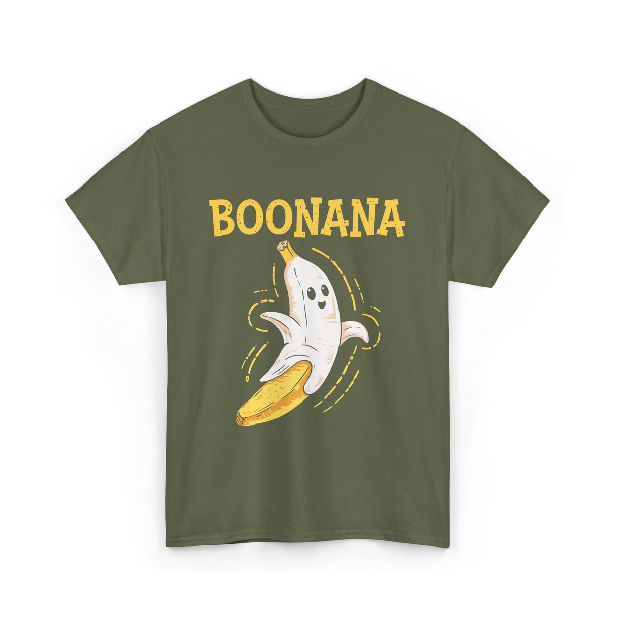 Boonana Cute Ghost Banana T-Shirt - Military Green