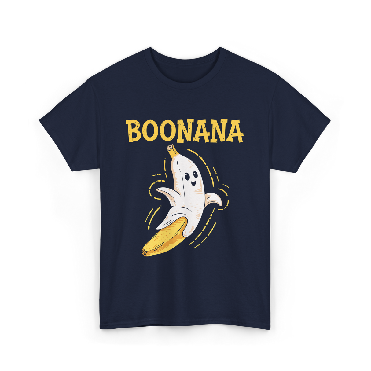 Boonana Cute Ghost Banana T-Shirt - Navy