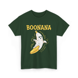 Boonana Cute Ghost Banana T-Shirt - Forest Green