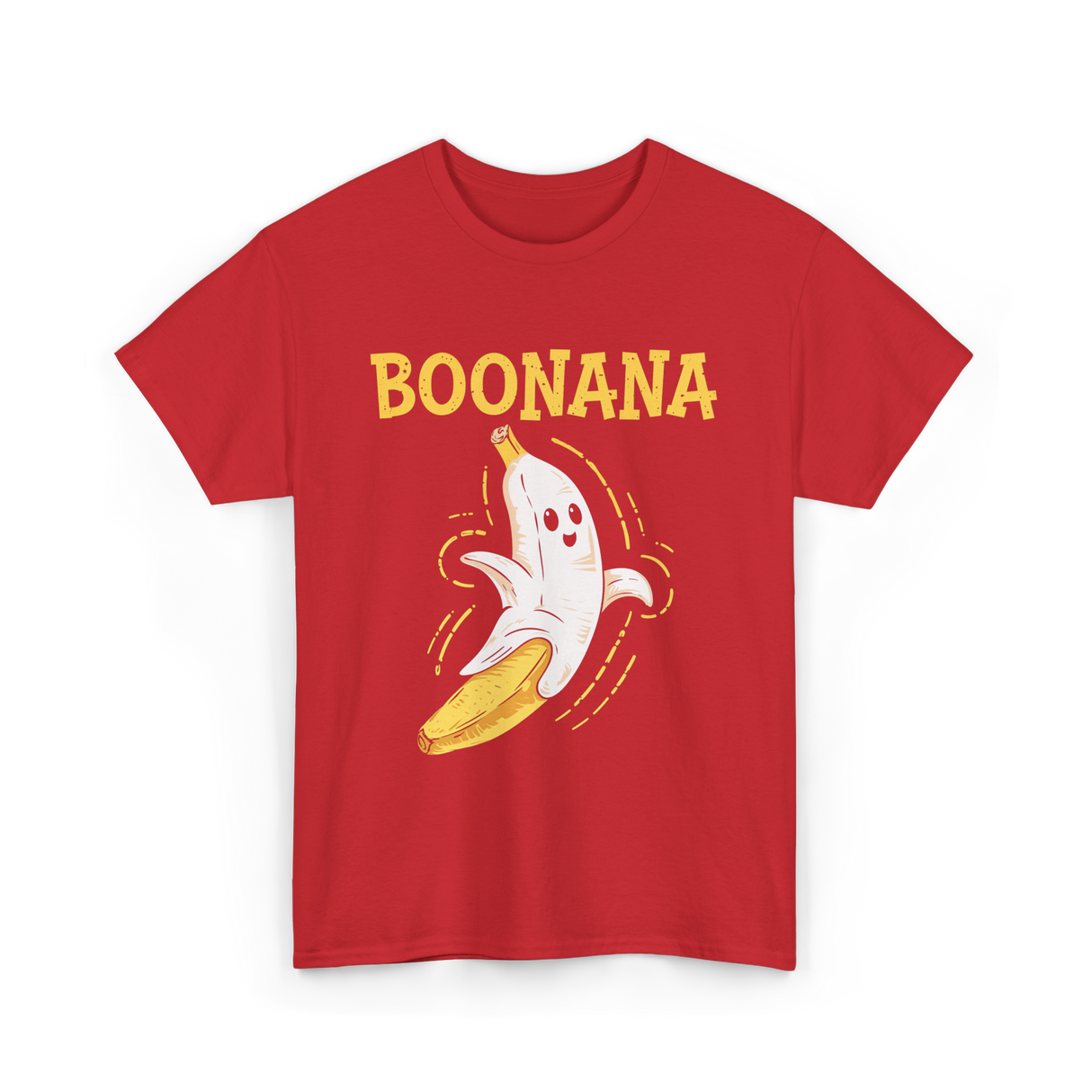 Boonana Cute Ghost Banana T-Shirt - Red