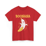 Boonana Cute Ghost Banana T-Shirt - Red